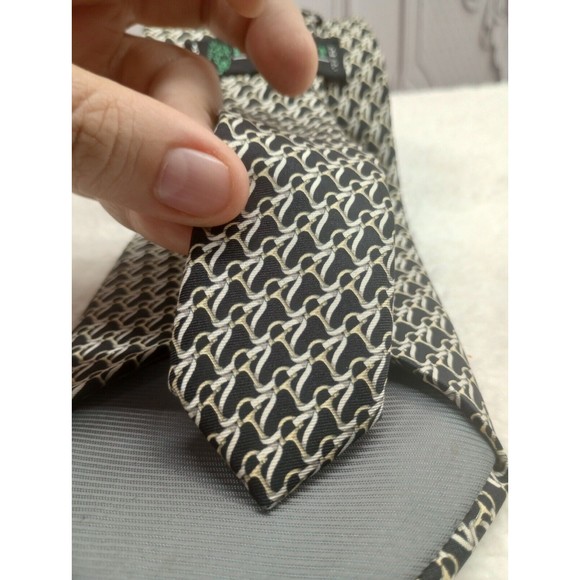 Beaufort Tie Rack Men's Luxury Tie 100% Silk Made In Italy Smooth Geometric EUC - Picture 4 of 16